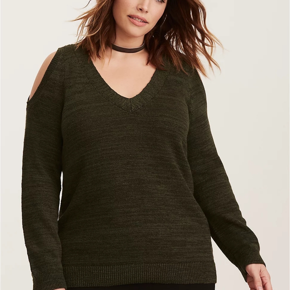 Cold shoulder sweater